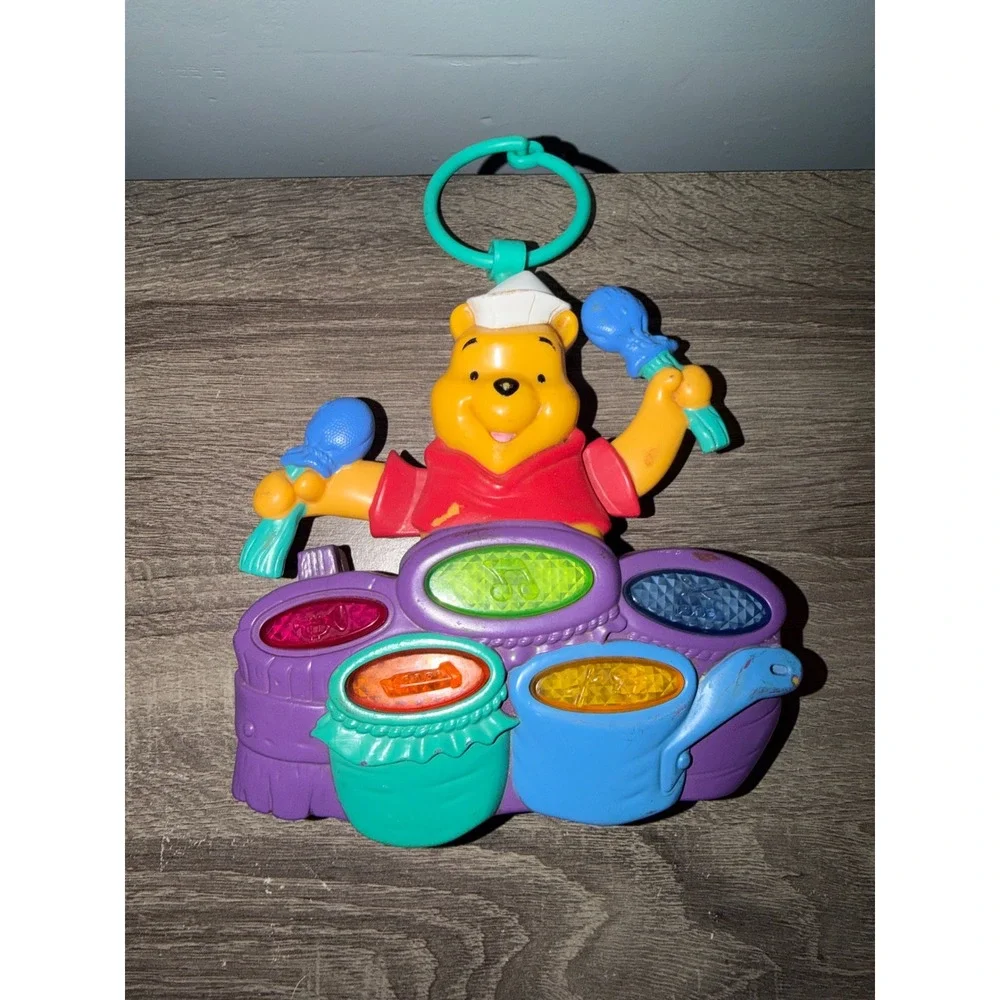 Disney Winnie the Pooh Musical Light Up Drum Toy Vintage Hundred Acre Wood-works